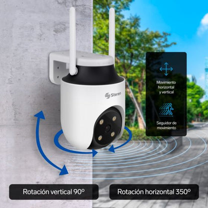 Cámara de seguridad Wi-Fi* 6 / Ethernet 8 Mpx robotizada con seguidor de movimiento para exterior, doble banda