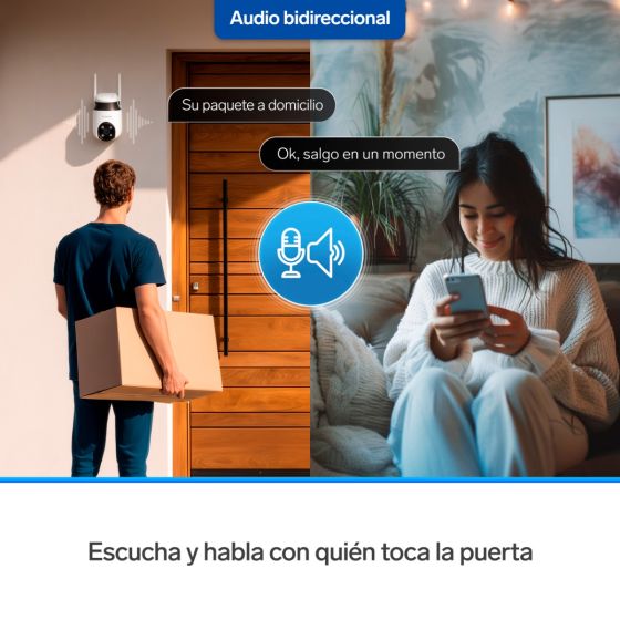 Cámara de seguridad Wi-Fi* 6 / Ethernet 8 Mpx robotizada con seguidor de movimiento para exterior, doble banda