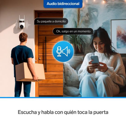 Cámara de seguridad Wi-Fi* 6 / Ethernet 8 Mpx robotizada con seguidor de movimiento para exterior, doble banda