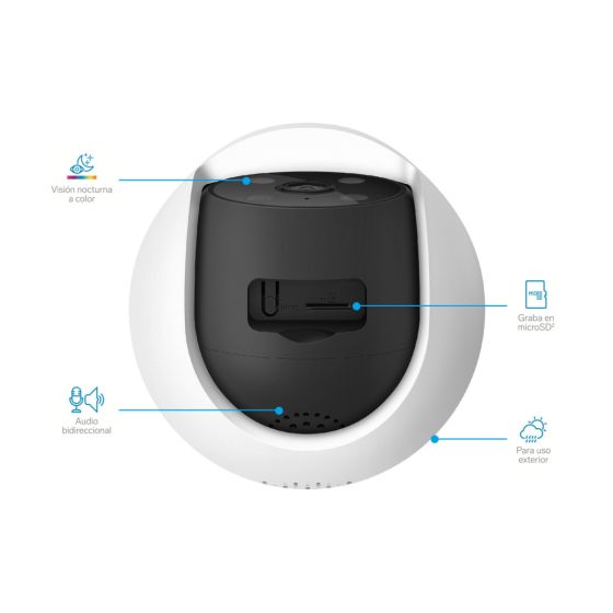 Cámara de seguridad Wi-Fi* 6 / Ethernet 8 Mpx robotizada con seguidor de movimiento para exterior, doble banda