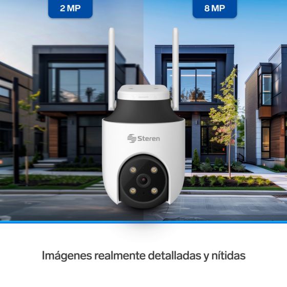 Cámara de seguridad Wi-Fi* 6 / Ethernet 8 Mpx robotizada con seguidor de movimiento para exterior, doble banda