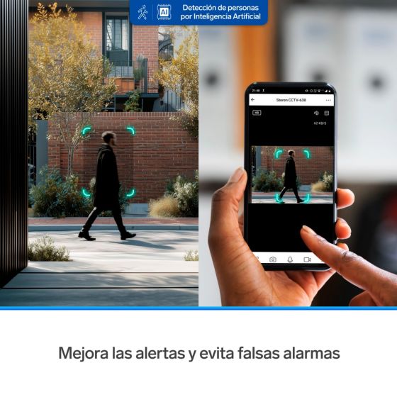 Cámara de seguridad Wi-Fi* 6 / Ethernet 8 Mpx robotizada con seguidor de movimiento para exterior, doble banda
