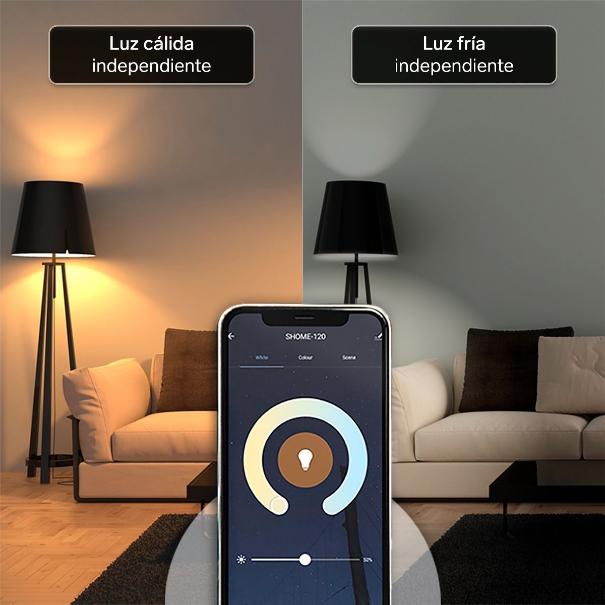 Foco LED Wi-Fi RGB+W multicolor de 10 W