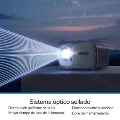 Proyector multimedia Home Theater Full HD de 650 ANSI lm con función espejo, ajuste automático de enfoque y trapecio y sistema óptico sellado