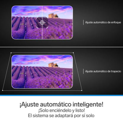 Proyector multimedia Home Theater Full HD de 650 ANSI lm con función espejo, ajuste automático de enfoque y trapecio y sistema óptico sellado