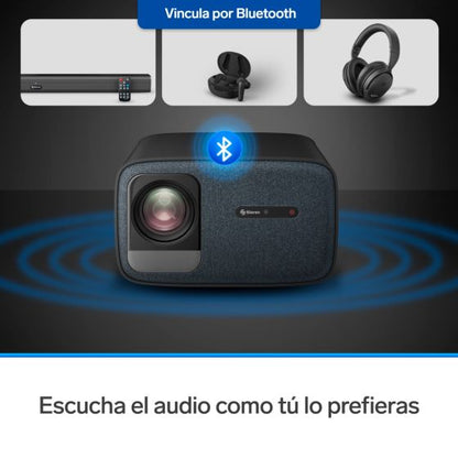 Proyector multimedia Home Theater Full HD de 650 ANSI lm con función espejo, ajuste automático de enfoque y trapecio y sistema óptico sellado