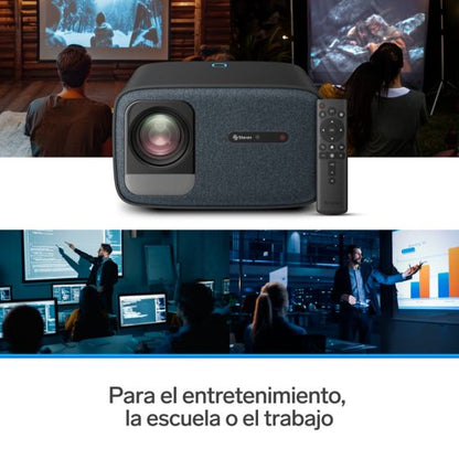 Proyector multimedia Home Theater Full HD de 650 ANSI lm con función espejo, ajuste automático de enfoque y trapecio y sistema óptico sellado